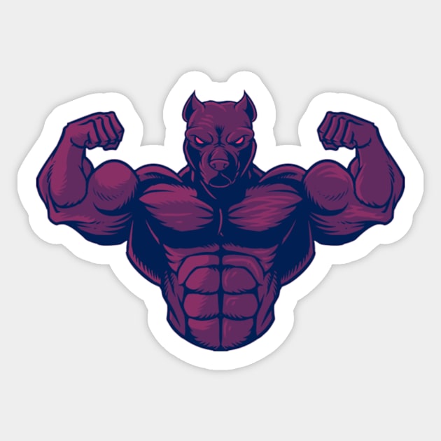 bodybuilder pitbull Sticker by hatem